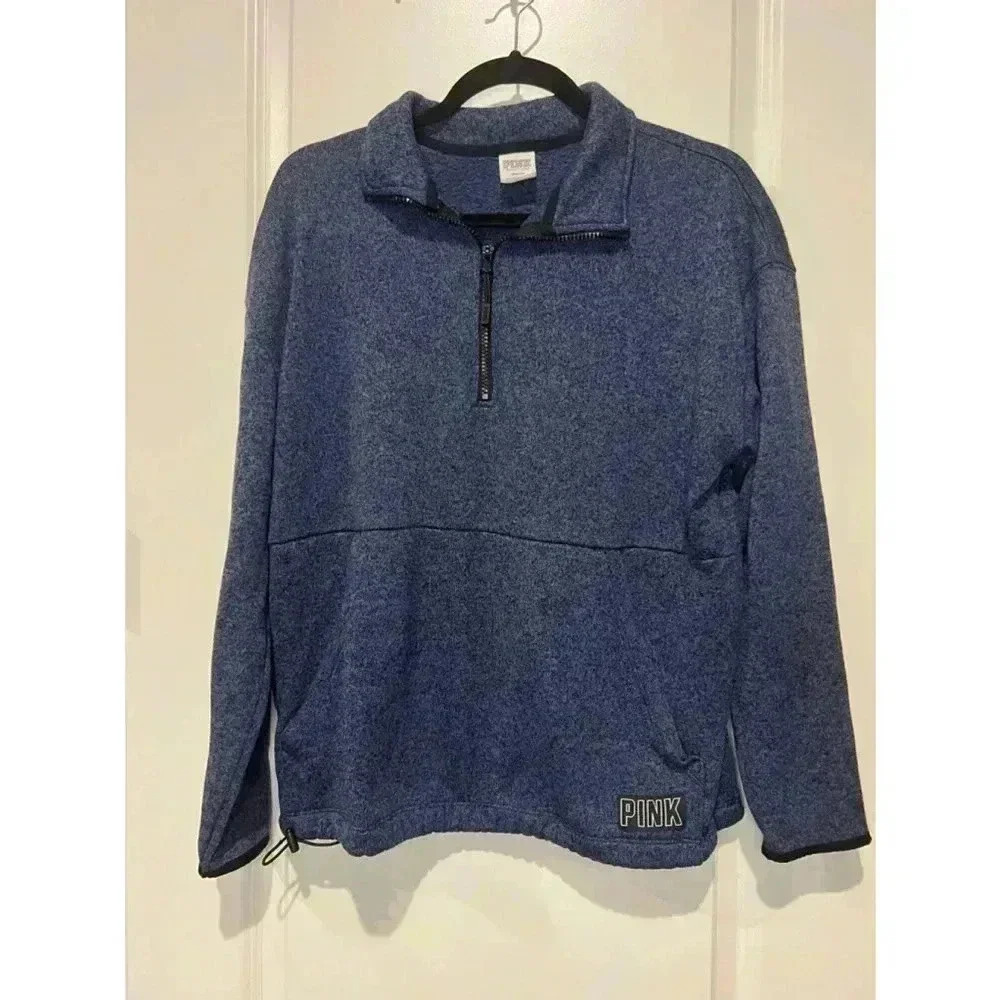 Pink by VS Casual Quarter Zip Pullover Sweatshirt